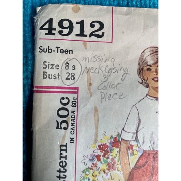 Simplicity Sewing pattern 4912 Girls wrap top 1950s size 8 - Picture 2 of 5